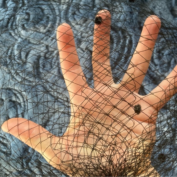 🍂NEW Black Polka Dot Fishnet Fascinator Attachment - Picture 1 of 2